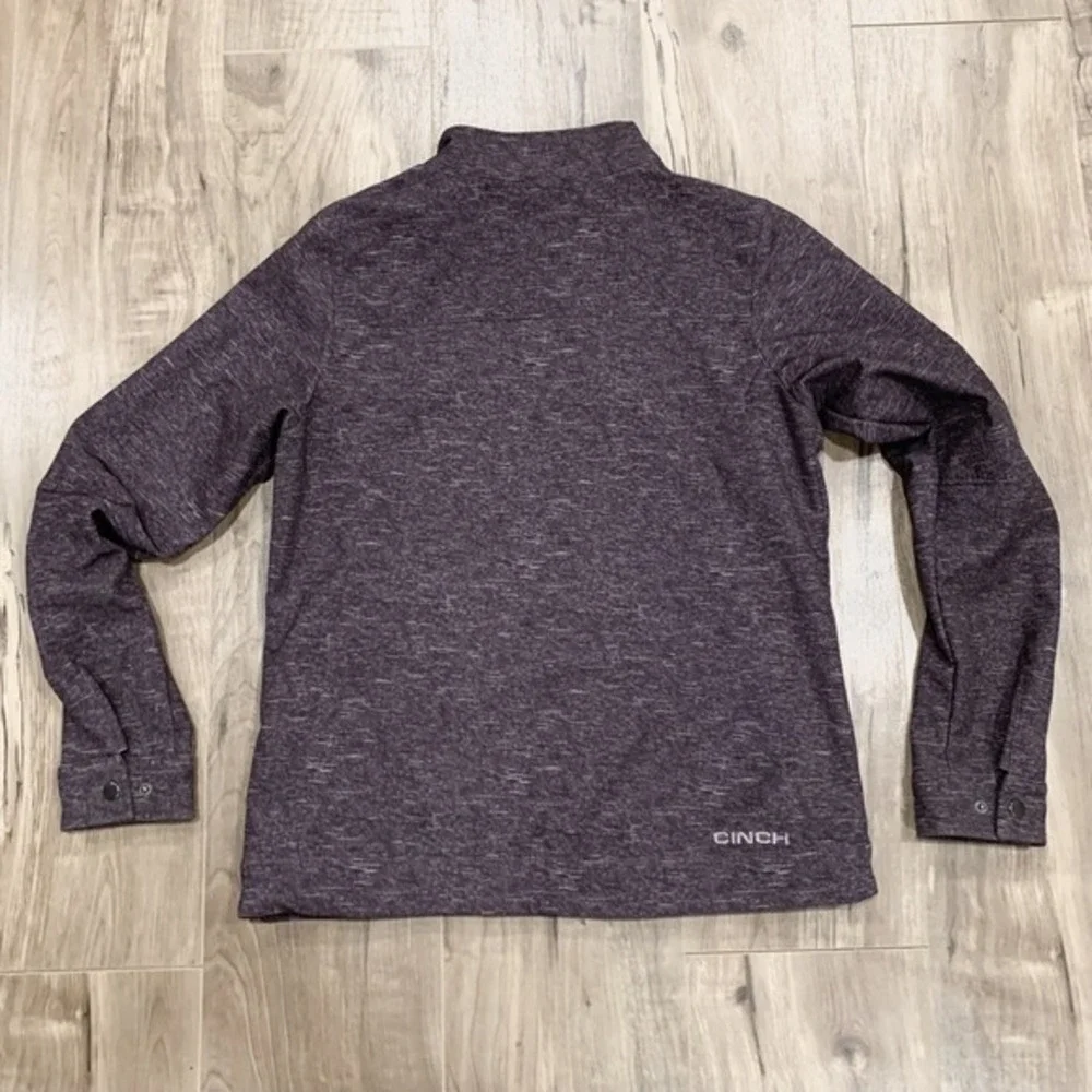 Cinch‎ Ladies Bonded Purple Gray Heather Soft Shell Full Zip Jacket Women's Sz M